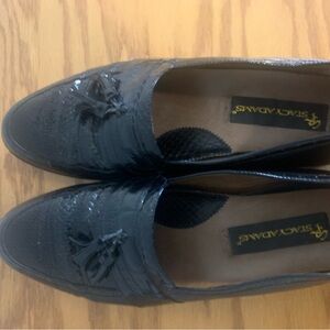 Stacy Adams Black Leather/Snake Skin Tassel  Loafers 10.5 M